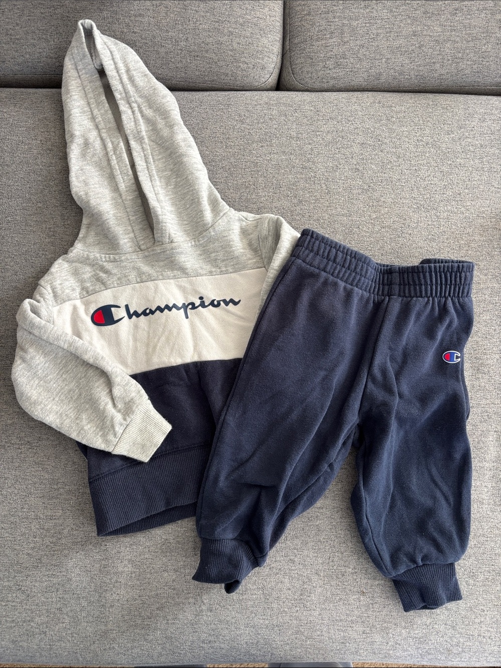 Champion Kids Navy Joggers with Gray Accent